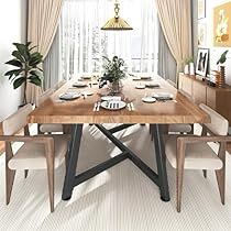 Wood Dinner Table, Rectangular Kitchen, Kitchen Dinner, Brown Kitchen, Long Dining Table, Brown Kitchens, Hobbit House, Computer Table, Solid Wood Dining Table