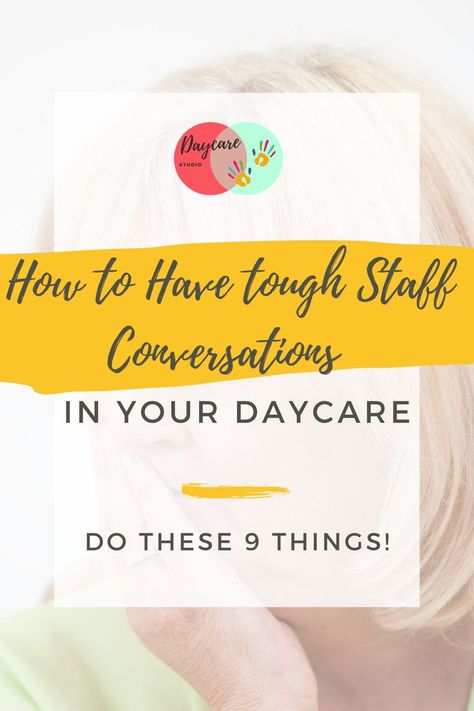 Dealing with staff conflicts and having difficult conversations is one of the toughest parts of the child care business. Still, it's absolutely necessary if you want to retain high-quality staff and maintain an amazing work culture. Some of the issues that may warrant a tough conversation with an employee in a daycare business are but are not limited to: not following ratios, schedule, training, supervision, voice level, impatience, anger, poor care, negativity, disrespect, attendance, etc. Daycare Management Ideas, Assistant Director Daycare Outfit, Preschool Assistant Director, Daycare Staff Meeting Ideas, Childcare Director Outfits, Assistant Director Daycare, Daycare Director Office, Daycare Director Outfits, Daycare Director Organization