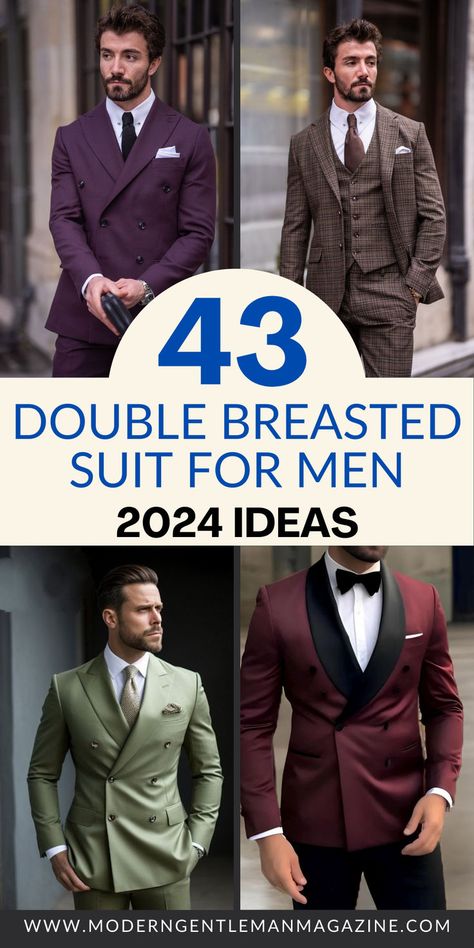 Discover 43 double-breasted suit ideas for men that showcase classy, casual, and aesthetic styles. Elevate your formal wardrobe with these timeless designs. 🕴️ #MensSuits #DoubleBreastedSuit #FormalStyle Suit Men Ideas, Suit Ideas For Men, Double Breasted Suit Men, Aesthetic Styles, Suit Ideas, Suit For Men, Suit Men, Men’s Suits, Classy Casual