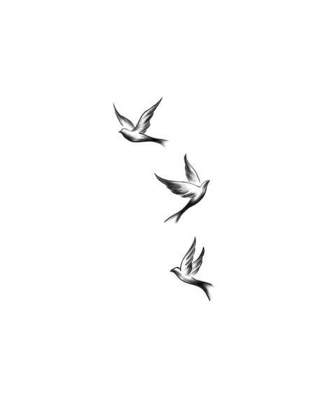 5 Birds Tattoo, Turtle Doves Tattoo, Passion Tattoo Ideas, Fineline Bird Tattoo, Flying Bird Tattoos, Bird Neck Tattoo, Fine Line Bird Tattoo, Birds Tattoo Ideas, Birds Flying Tattoo