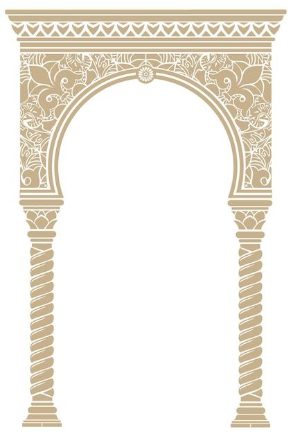 Islamic Door, Indian Arch, Ambience Decor, Wedding Illustration Card, Silhouette Sport, Digital Graphics Art, Indian Wedding Invitation Card Design, Arch Frame, Wedding Card Frames