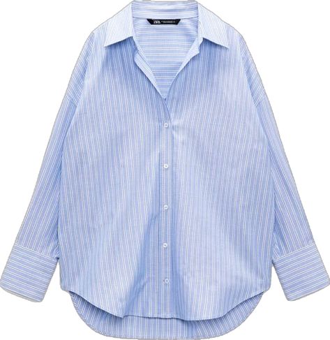 Oversized Linen Shirt, Shirt Blouses Women's, Fashion Top Outfits, Modest Dresses Casual, Blue Striped Shirt, Zara Shirt, Shirts Blouses, Collar Shirt, Spring Outfits Casual