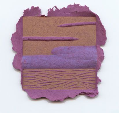 Take a Look: Paper Pulp Woodblock Prints by Artist Josh Monroe | Paperslurry Woodblock Printmaking, Sculpture Paper, Handmade Paper Art, Pulp Paper, Paper Pulp, Master Of Fine Arts, Embossed Paper, Pulp Art, Turquoise And Purple