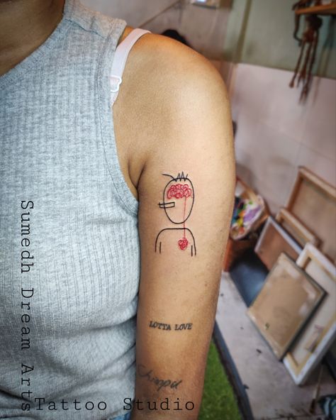 Open Minded Tattoo, Heart And Mind Tattoo, Open Mind Tattoo, Confused Tattoo, Awesome Tattoo, Elegant Tattoos, Tattoo Work, Book An Appointment, Blackwork Tattoo