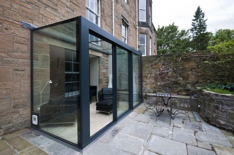 glass extensions cost Glass Box Extension, Modern Windows And Doors, Industrial Doors, Conservatory Extension, Glass Porch, Moderne Pools, Garden Room Extensions, Tree Cottage, Pivot Door