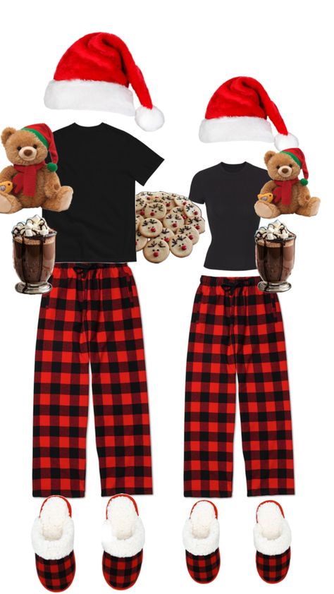 Christmas Pijama Friends, Pajamas At School Aesthetic, Couples Matching Xmas Pjs, Matching Bff Christmas Pjs, Couples Matching Pjs Christmas, Christmas Couples Pajamas, Christmas Pjs Aesthetic Matching, Matching Xmas Pajamas Couple, Christmas Traditions Couples