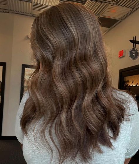 Toffe Brown Hair Color, Brown Hair For Blondes, Light Brown Hair With Chocolate Lowlights, Lowlights Light Brown Hair, Mousy Brown Hair With Lowlights, Soft Chocolate Brown Hair, Pretty Brown Hair Colors, Lowlights Light Brown, Light Brown Hair Lowlights