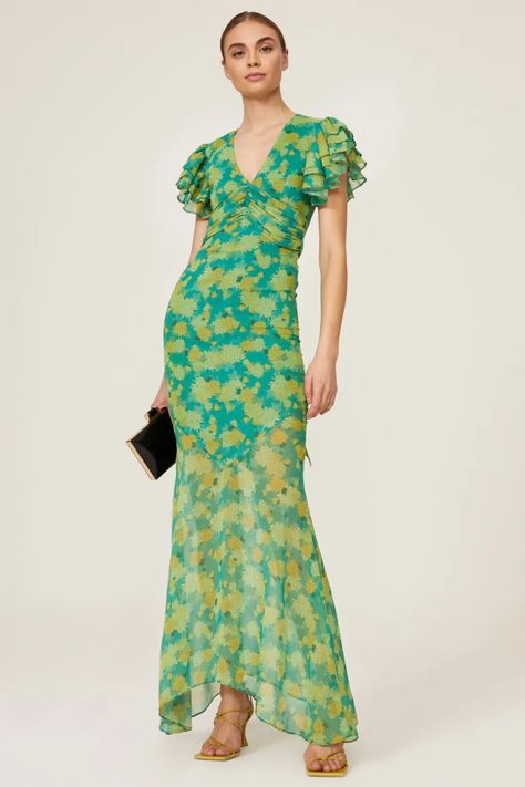 Palmera Maxi by De La Vali for $85 - $100 | Rent the Runway Vali Dress, Mixing Prints Fashion, Short Sleeve Bridesmaid Dress, Wrap Dress Bridesmaid, Summer Formal, Anna Dress, Glad Rags, Tuscany Wedding, Special Occasion Outfits