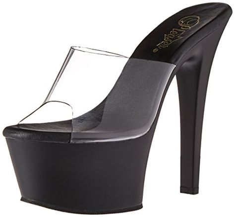 Lucite Heels, Ellie Shoes, Bettie Page, Platform Slides, Clear Heels, Black Platform, Amazon Women, High Heel Boots, Platform Wedges