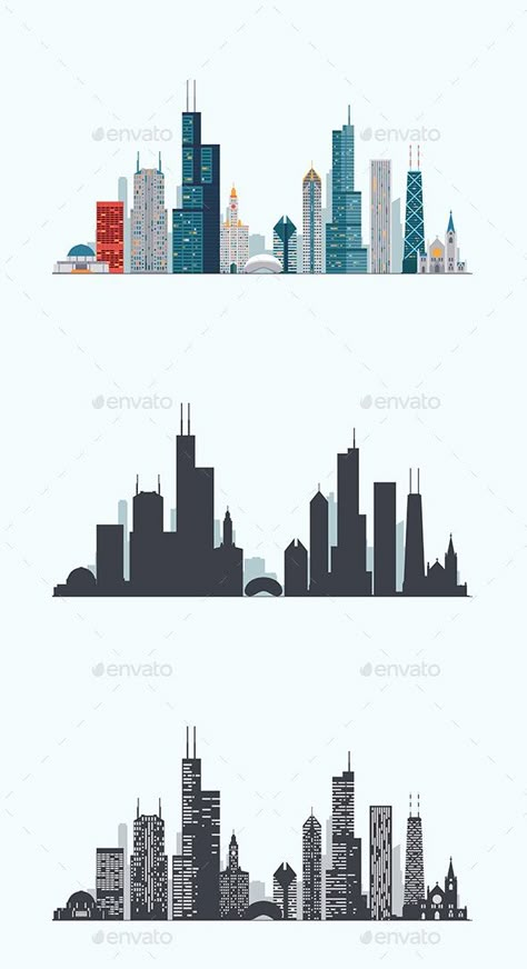 Chicago Skyline Drawing, Chicago Skyline Tattoo, Chicago Skyline Art, Skyline Tattoo, Skyline Drawing, Chicago Tattoo, معرض فني, Brandon Boyd, Skyline Painting