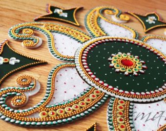 Rangoli Kundan - Bollywood inspired, Acrylic floor art, Indian Wedding decor, Rangoli Armenian Dress, Floating Rangoli, Ready Rangoli, Acrylic Floor, Kundan Rangoli, Indian Wedding Decor, Acrylic Rangoli, Thali Decoration Ideas, Indian Arts