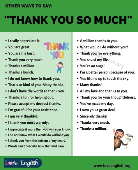 Thank You So Much: 33 Different Ways to Say "Thank You So Much" - Love English Business Writing Skills, Other Ways To Say, English Phrases Idioms, Conversational English, Appreciation Ideas, Learn English Grammar, Interesting English Words, Good Vocabulary Words, Good Vocabulary