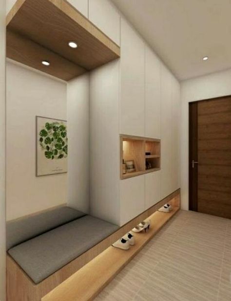 25 Entryway Ideas, Beautiful and Modern Design for Small Rooms Anteroom Ideas, Vstupná Hala, Modern Foyer, Entrance Furniture, Home Hall Design, Hallway Designs, Modern Entryway, Foyer Design, Foyer Decorating