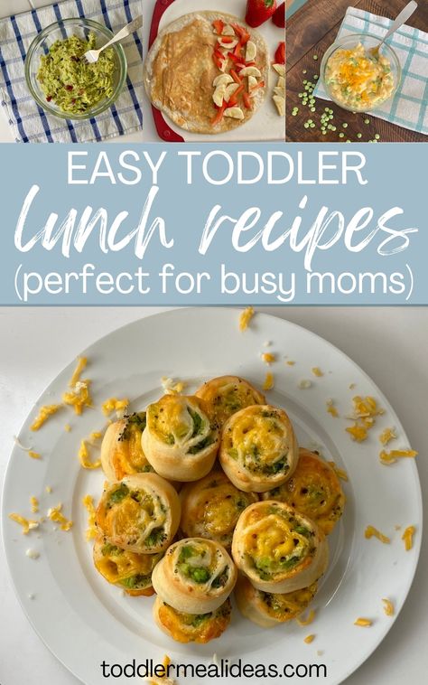 Some of my favorite easy toddler lunch recipes (perfect for busy moms!). Check out these homemade lunches that are quick, easy, and healthy too, plus toddler approved :) Lunch Recipes Toddler, Toddler Favorite Meals, Lunch Recipes For Toddlers, Creative Toddler Meals, Budget Toddler Meals, Easy Meals For Moms, Yummy Food For Toddlers, Toddler Lunch Picky Eaters, Easy Toddler Approved Dinners