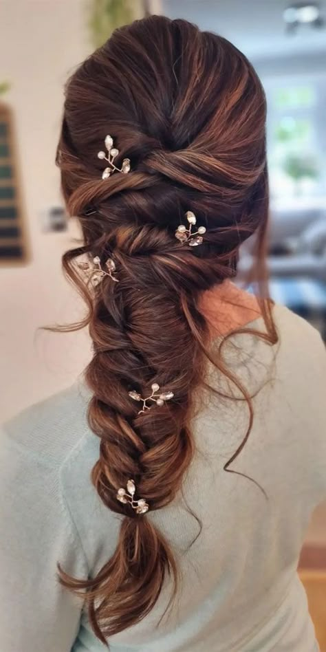 Classy Prom Hairstyles, Half Up Prom Hairstyles, Up Prom Hairstyles, Best Prom Hairstyles, Loose Braid Hairstyles, Braid Half Up, Loose Braid, Bridesmaid Hair Inspo, Hairstyles For 2023