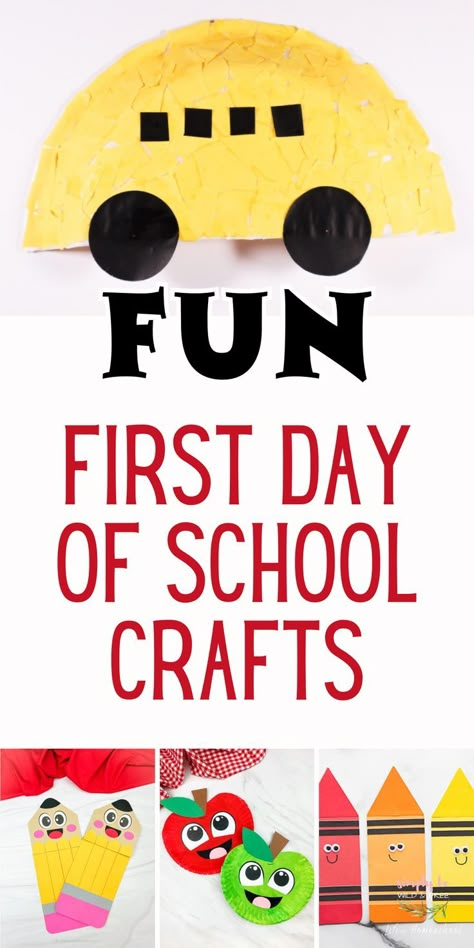 From awesome bus crafts and apple crafts to pencil crafts and crayon crafts! Celebrate back-to-school with these fun first day of school activities and craft ideas! Back To School Crafts For Toddlers Easy, Easy First Day Of School Crafts, Crafts For The First Day Of School, Preschool Welcome To School Activities, Back To School Preschool Crafts Free Printables, Toddler Crafts Back To School, Back To School Process Art Preschool, First Day Crafts For Toddlers, Back To School Art For Kindergarten