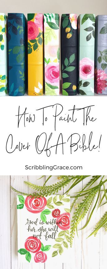 Bible Verse Crafts Diy, Bible Decorations Ideas, Bible Decorating, Hand Painted Bible Cover, Painted Bible Cover, Book Paintings, How To Paint Rocks, Bible Painting, Bible Lettering