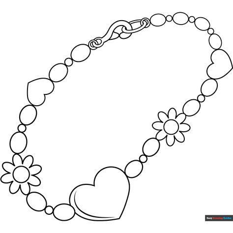 Free Bracelet Coloring Page for Kids Printable Bracelet, Easy Drawing Guides, Fashion Coloring Book, Drawing Guides, Kids Print, Beading Patterns Free, Printable Coloring Sheets, Coloring Tutorial, Drawing Tutorial Easy