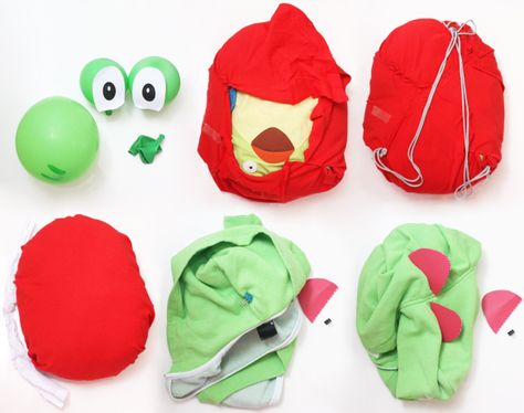 How to Make a Yoshi Costume | Creative Messes Mario Kart Costumes Diy, Diy Yoshi Costume, Yoshi Halloween, Mario Kart Costumes, Yoshi Costume, Mario Bros Costume, Mario Halloween Costumes, Super Mario Costumes, Diy Baby Costumes