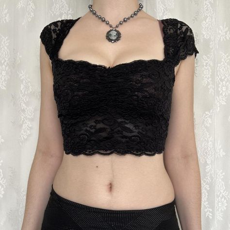 Whimsygoth Black Lace Cropped Top

The perfect... - Depop Crop Top Encaje, The Center Of The Universe, Center Of The Universe, Embrace Yourself, Milkmaid Top, Black Lace Crop Top, Tumblr Grunge, Outfit References, Woman Clothes