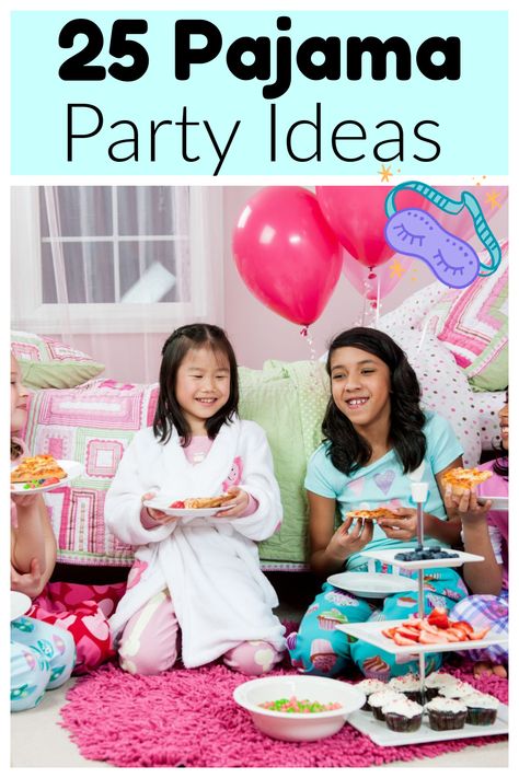 These pajama party ideas include everything from party decorations, slumber party food, and pajama party activities. You will love these slumber party ideas! Slumber Party Activities, Pajama Birthday Parties, Sleepover Birthday Parties, Sleepover Games, Sleepover Activities, Easy Activities, Magical Moments, Sleepover Party, Slumber Party