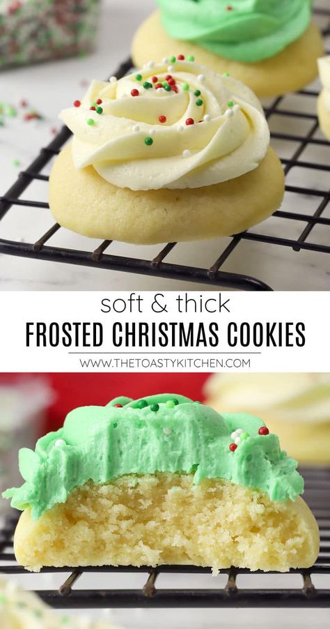 Frosted Christmas Cookies, Christmas Cookies Recipe, Homemade Buttercream, Homemade Buttercream Frosting, The Perfect Cookie, Soft Sugar, Soft Sugar Cookies, Perfect Cookie, Christmas Goodies