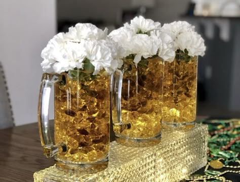 Mens 60th Birthday Party Centerpieces, Modelo Decorations For Men, Men’s Party Centerpieces, 50th Bday Centerpiece Ideas, Men’s Birthday Centerpieces, 40th Centerpiece Ideas For Men, Men Birthday Centerpiece Ideas, Stock The Bar Bbq, 21 Party Ideas