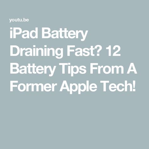 iPad Battery Draining Fast? 12 Battery Tips From A Former Apple Tech! Battery Hacks, Recondition Batteries, Ipad Hacks, Computer Support, Iphone Life Hacks, Apple Support, Common Myths, Iphone Hacks, Run Out