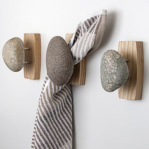 Sea Stones, Natural Stone Wall, Cool Coasters, Shower Stall, Outdoor Shower, Coat Hooks, Recycled Wood, Wall Mounted Coat Rack, Stone Wall