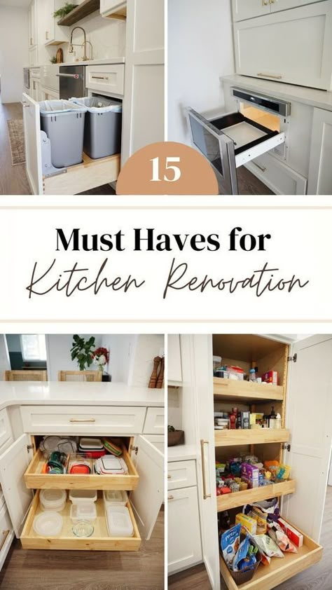 Are you dreaming of a beautiful, modern, and functional kitchen? Look no further! Here, we have compiled 15 must-haves for your dream kitchen, to complete your kitchen remodel on a budget, while creating a modern farmhouse kitchen that you adore. From the basic kitchen necessities to timeless kitchen design ideas, our handy checklist will surely make your next kitchen remodel a breeze. Please visit us for more Kitchen Essentials & DIY Kitchen Remodel Ideas. State Of The Art Kitchen, Kitchen Island Gadgets, Tri Level Kitchen Remodel Layout, Diy Remodeling Ideas On A Budget Kitchen, Best Kitchen Cabinet Design, White Boho Kitchen Ideas, Smart Small Kitchen Ideas, Kitchen Set Up Ideas Layout, Kitchen 2025 Design