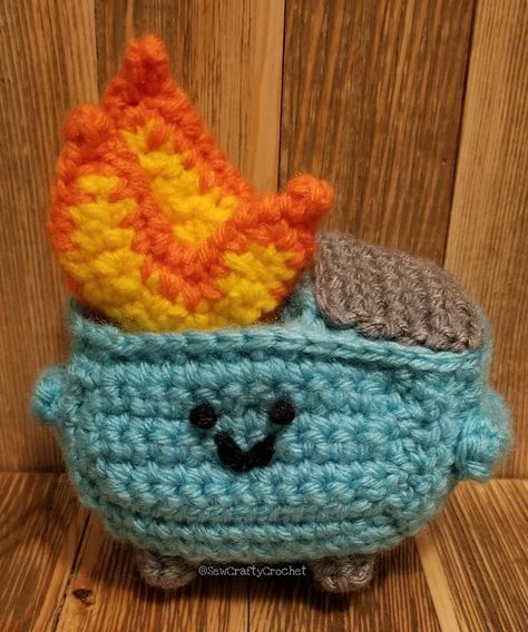 This Is Fine Dog, Twinkie Chan, Crocheted Cow Pattern, Easy Crochet Stitches, Crochet Cow, Dumpster Fire, Craft Show Ideas, Fun Crochet Projects, Wool Crafts