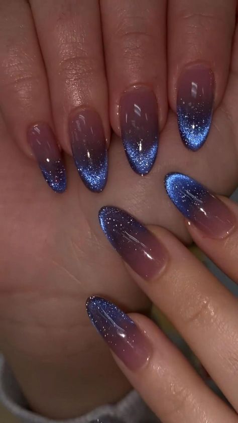 Unghie Sfumate, Pretty Gel Nails, Blue Nail, Cat Eye Nails, Funny Profile, Funky Nails, Fancy Nails, Dope Nails, Nail Arts