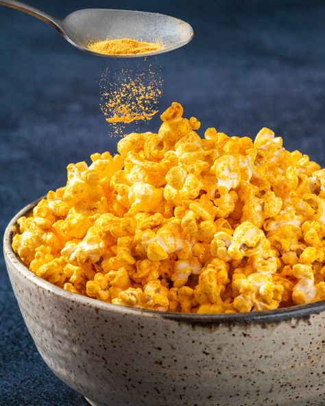 Cheese Popcorn Recipe (Homemade, with Cheese Powder) | Kitchn Popcorn Recipes Cheese, Cinnamon Sugar Popcorn, Cheddar Cheese Powder, Main Recipes, Cheese Popcorn, Popcorn Recipe, Cheese Powder, Foodie Art, Gourmet Popcorn