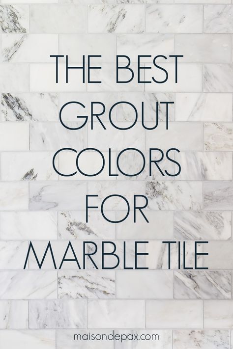 Looking for the best grout colors for subway tile or marble? See gray grout colors in real spaces to help you choose! #grout #tile #renovation Bathroom Subway Tile Floor, Carrara Marble Subway Tile, Small Bathroom With Marble Floor, Modern Tile For Bathroom Floor, Marble Tile Bathroom Floor Master Bath, Master Bath Tile Backsplash, Carrara Marble Subway Tile Bathroom, Marble Tile Wall Bathroom, Marble Looking Tile Bathroom