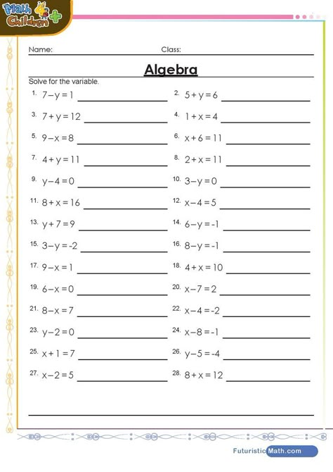 Simple Algebra Worksheets, High School Math Worksheets, Algebra Worksheets For Grade 6, High School Worksheets Free Printable, 8th Grade Worksheets Free Printable, 7th Grade Math Worksheets Free Printable, 6th Grade Math Worksheets Free Printable, Math Worksheets Highschool, 7th Grade Worksheets Free Printable