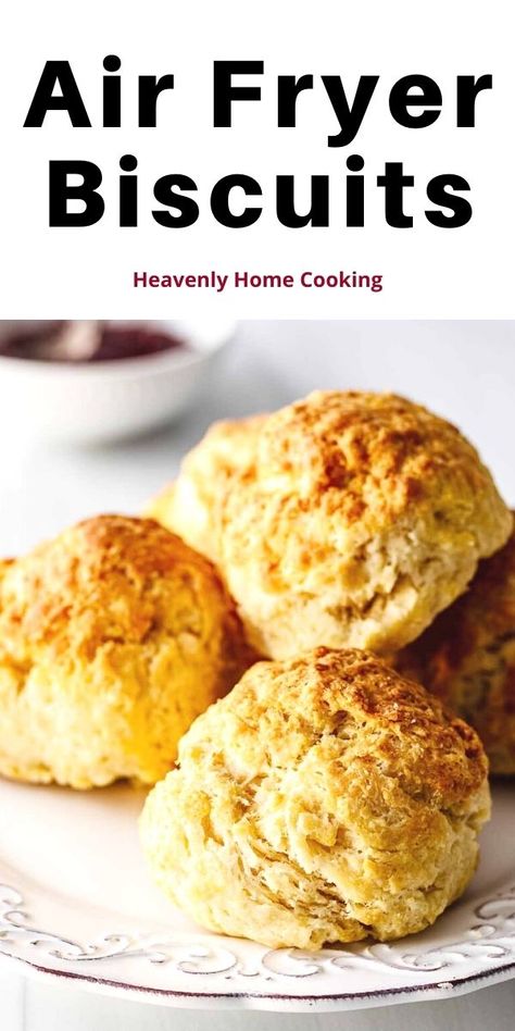 Air Fryer Biscuits Recipes, Bisquick Biscuits In Air Fryer, Bisquick Air Fryer Recipes, Air Fryer Biscuits Homemade, Air Fryer Biscuits, Fluffy Recipe, Sour Cream Biscuits, Frozen Biscuits, Yeast Recipes