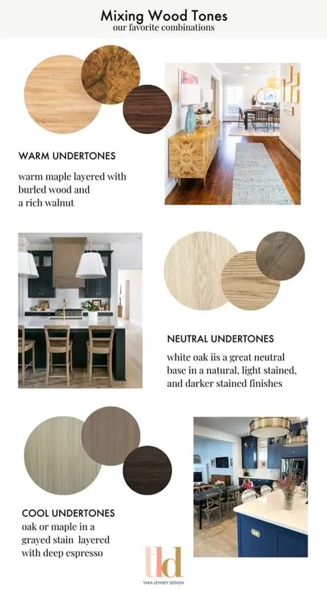 Mixing Grey And Brown Wood Tones, Complementary Wood Tones, Wood Color Combination Living Rooms, Different Shades Of Wood In Living Room, Wood Furniture Color Ideas, Colors That Match Oak Wood, Wood Colors That Go Together, How To Style Dark Wood Floors, Mix Of Wood Tones