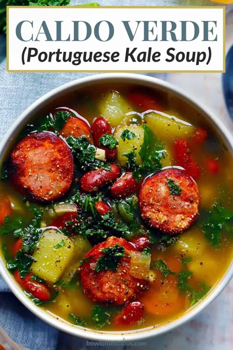 Portuguese Kale Soup Chorizo, Linguica Soup, Portuguese Vegetable Soup Recipes, Portuguese Sausage Kale Soup, Kielbasa Spinach Soup, Spicy Kale Soup, Chorizo Potato Leek Soup, Panera Turkey Sausage Kale Quinoa Soup, Portuguese Kale Soup Linguica