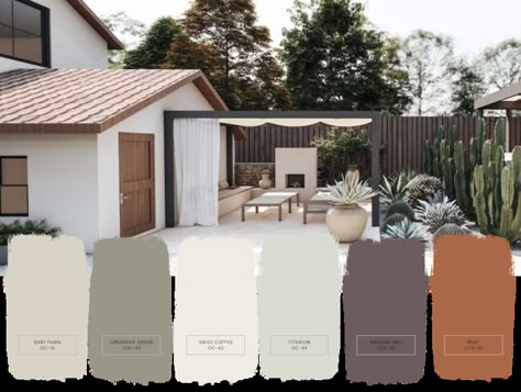 Spanish Exterior Paint Colors For House, Ranch Home Colors Exterior Paint, Adobe Exterior House Colors, Exterior Paint Colors Ranch Style House, Exterior House Colors Terracotta, Desert Home Exterior Colors, Spanish Style Home Paint Colors, Desert Bungalow Exterior, Best Exterior House Colors For 2023