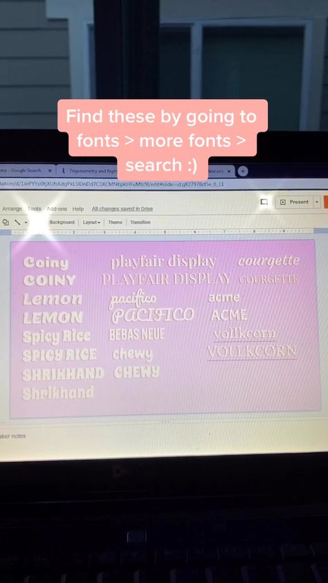 Cute Google Slides (@googleslideideas) has created a short video on TikTok with music Roses - Imanbek Remix. | My favorite fonts! Highly requested 🥰 thank you for 11k 😭💕 #foryou #googleslides Cute Google Slides Fonts, Best Fonts On Google Slides, Ideas For Slideshows, How To Make Your Slides Aesthetic, Google Slide Title Page Ideas, How To Make Slides Aesthetic, Things To Do On Google Docs, Cute Google Slides Ideas For School, Cute Fonts On Google Docs