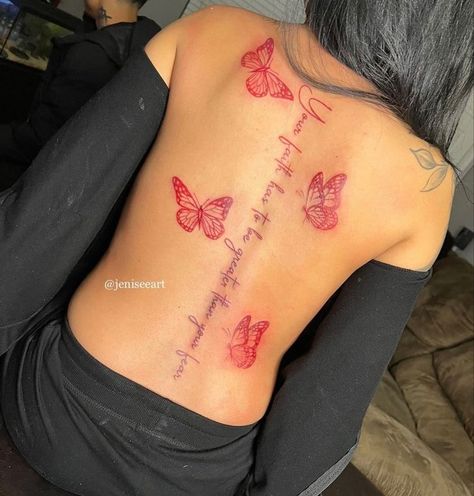 Cute Simple Tattoos, Butterfly Back Tattoo, Cross Tattoos For Women, Hand Tattoos For Girls, Cute Hand Tattoos, Pretty Hand Tattoos, Tasteful Tattoos, Spine Tattoos For Women, Tattoos For Black Skin