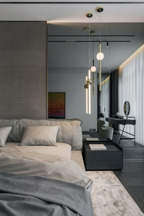 Modular Lights, Yodezeen Architects, Modern Contemporary Bedroom, Lee Broom, Contemporary Bedroom Design, Bedroom Closet Design, Tube Light, Dream House Interior, Suspension Lamp