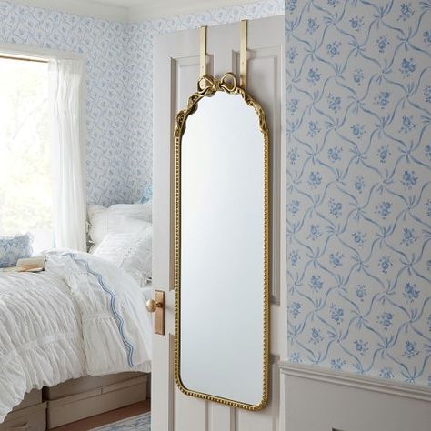 Full Length Mirrors & Floor Mirrors | Pottery Barn Teen Loveshackfancy Home Decor, Pottery Barn Dorm, Dorm Mirror, Dorm Wishlist, Mirror Pottery, Over The Door Mirror, Dorm Stuff, Full Length Mirrors, College Bedroom