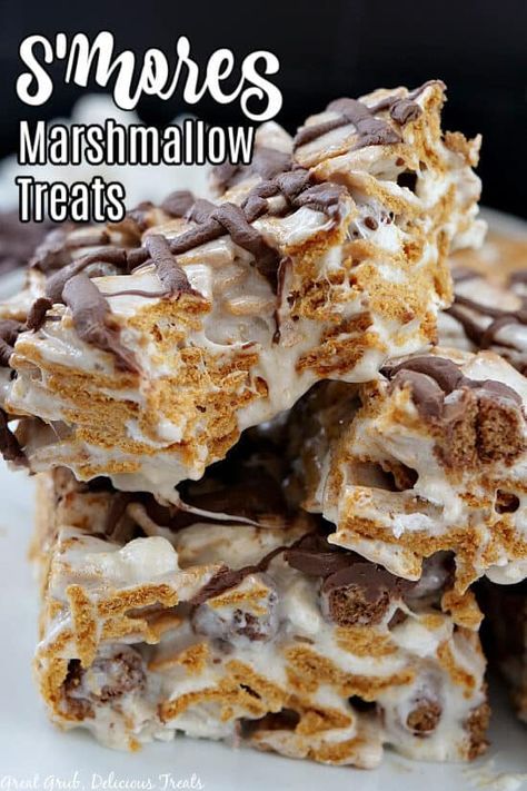 S’mores Marshmallow Treats, Fannie May Smores Recipe, Smores Marshmallow Treats, Great Grub Delicious Treats, Bake Appetizers, Marshmellow Treats, Marshmallow Treats Recipe, Crispy Biscuits, Chocolate Walnut Fudge