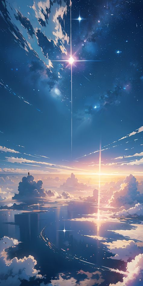 Ciel Anime, Whats Wallpaper, Wallpaper Estetika, Dreamy Artwork, Pretty Backgrounds, Cool Anime Backgrounds, Pretty Landscapes, Anime Artwork Wallpaper, Cool Wallpapers Art