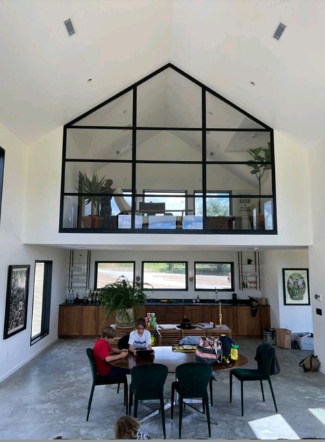 Open Loft Ideas, Open Loft Ideas Upstairs, Loft Above Kitchen, Outdoor Limestone, Loft Ideas Upstairs, Loft Type House, Bedroom Mezzanine, Glass Loft, Flex Room Ideas