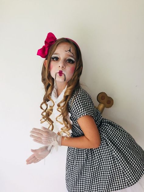 Halloween Doll Costume Creepy, Diy Doll Costume For Women, Creepy Dolls Costume, Diy Creepy Doll Costume, Scary Doll Costume For Kids, Creepy Doll Makeup For Kids, Creepy Doll Costume For Kids, Halloween Costumes For Kids Girls Cute, Creepy Halloween Costumes For Kids