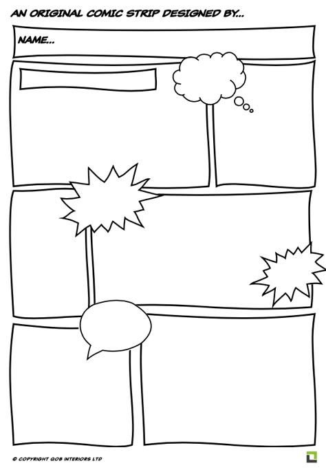 Komiks Strip Template, Make Your Own Comic Strip, Comic Strip Drawing Ideas Easy, Finish The Comic Strip For Kids, Comic Book Template Free Printable, Comic Book Layout Templates, How To Make A Comic Strip, How To Write Comics, How To Make A Comic Book