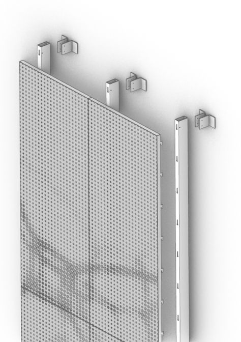 Perforated Facade Design, Corrugated Perforated Metal, Perforated Metal Cladding, Perforated Steel Facade, Aluminium Panel Facade, Facade Screen Design, Shading Devices Architecture Facades, Perforated Metal Facade Detail, Metal Cladding Detail