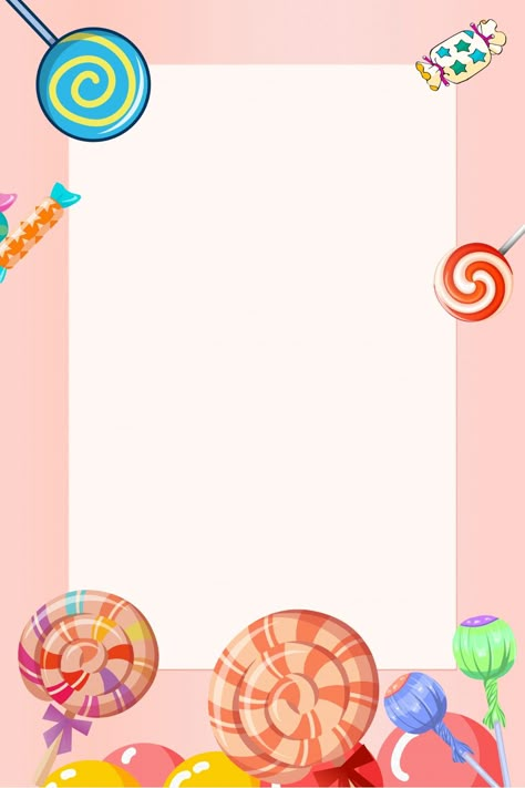 Candy Theme Background, Candy Background For Edits, Candy Background Wallpapers, Cute Candy Wallpaper, Lollipop Background, Lollipop Wallpaper, Wallpaper Of Cartoon, Candy Frame, Wallpaper Candy